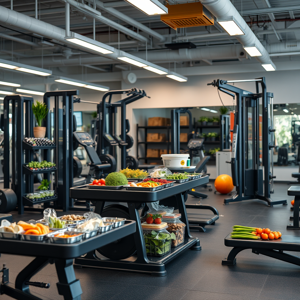 Egészséges étkezés előkészítés és edzőfelszerelések eSport edzőközpontban